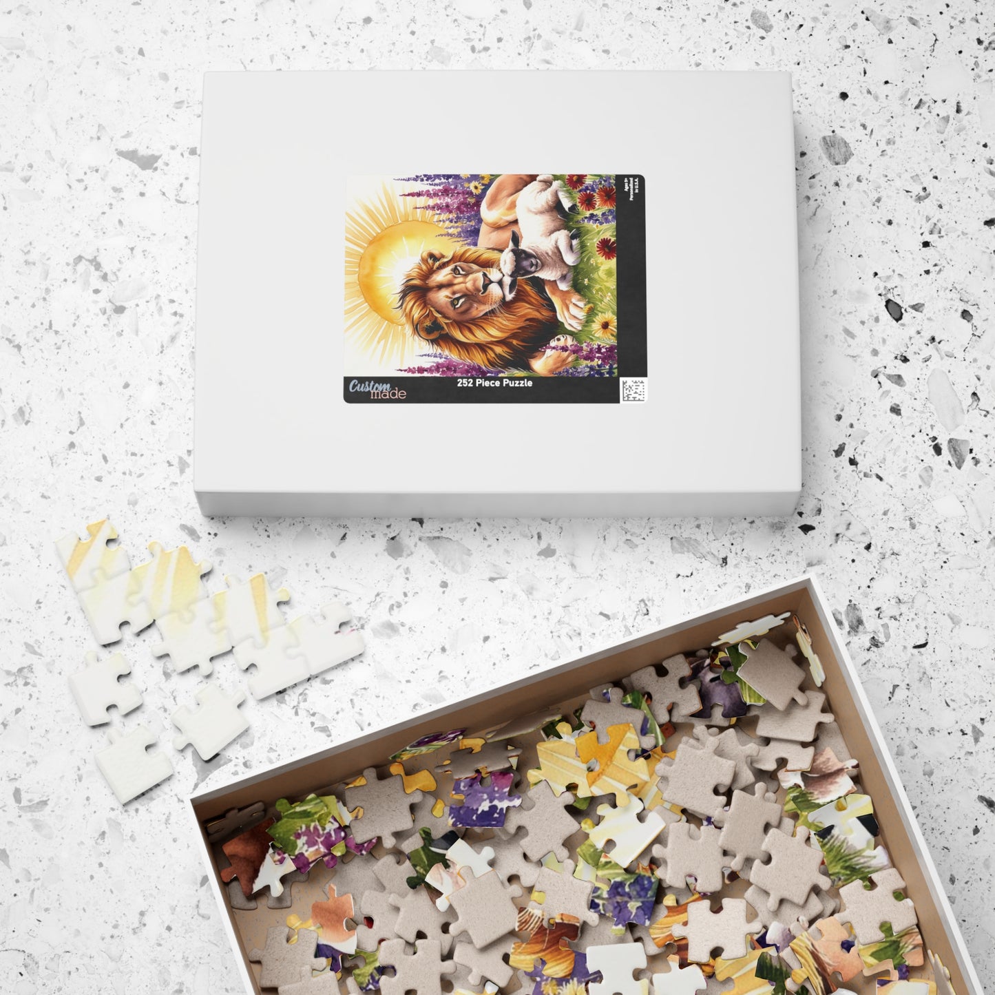 Lion and Lamb Jigsaw Puzzle Religious Themed Puzzle Meditation Activity Stress Relief Game Mindfulness Gift Easter Christmas, Enthusiasts Puzzle The Puzzle Chest