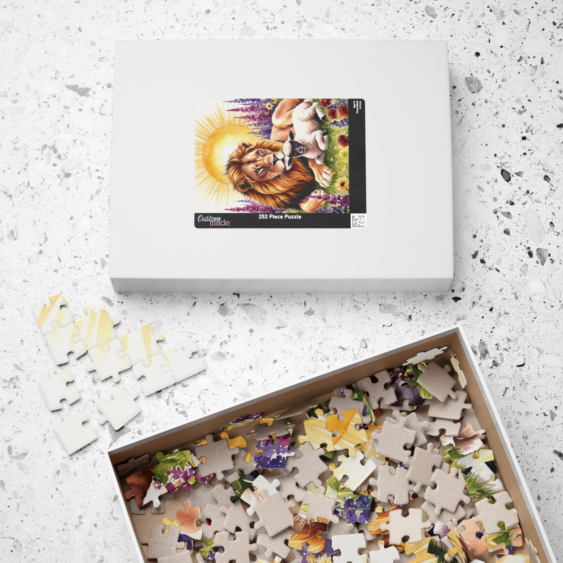 Lion and Lamb Jigsaw Puzzle Religious Themed Puzzle Meditation Activity Stress Relief Game Mindfulness Gift Easter Christmas, Enthusiasts Puzzle The Puzzle Chest
