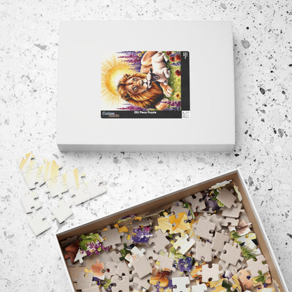 Lion and Lamb Jigsaw Puzzle Religious Themed Puzzle Meditation Activity Stress Relief Game Mindfulness Gift Easter Christmas, Enthusiasts Puzzle The Puzzle Chest