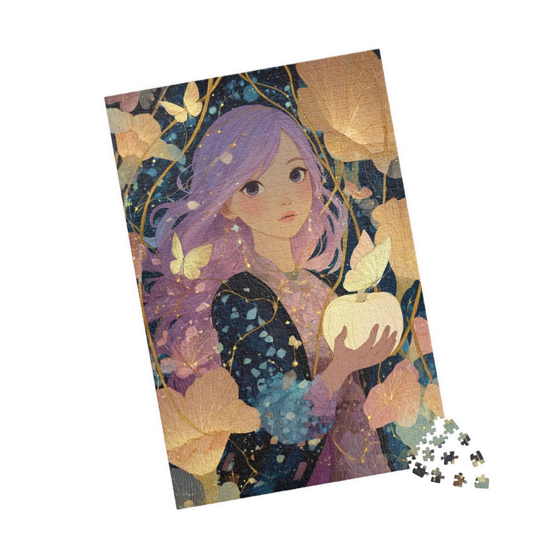 Fairy-Tale Anime Girl Jigsaw Puzzle - Princess with White Pumpkin, Magical Autumn Fantasy Game for Adult Gifts, Family Fun, Brain Teaser 1014 pcs (Vertical) Puzzle The Puzzle Chest