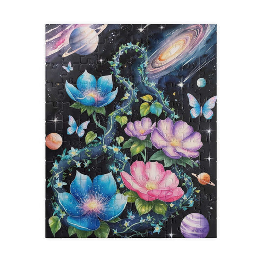 Cosmic Garden Jigsaw Puzzle (Butterflies Planets Stars), Fantasy Family Game Night, Adult Activity, Syfy Space Lover Gift, Hobby 110 pcs (Vertical) Puzzle The Puzzle Chest