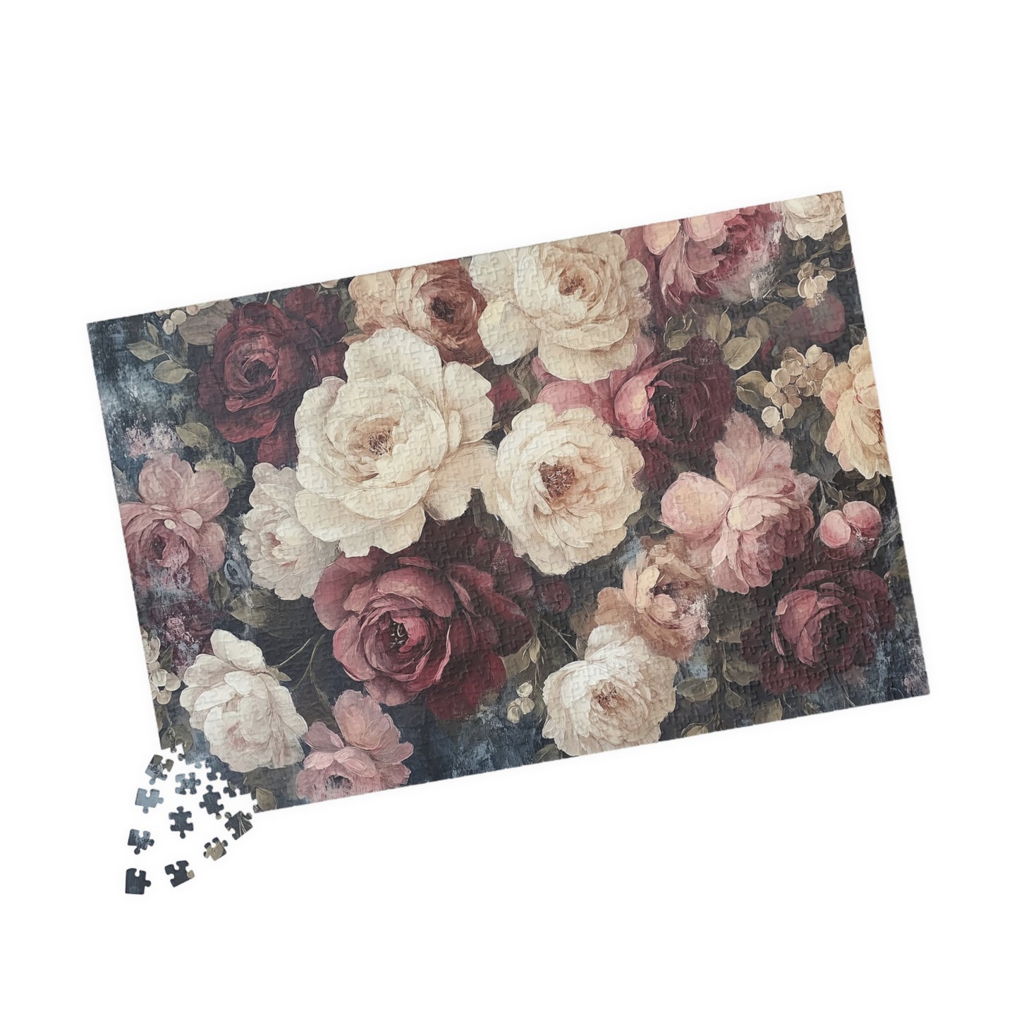 Vintage Rose Bouquet Jigsaw Puzzle — Floral Puzzle (Antique Flower Garden Vibe)