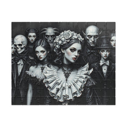 Elegant Gothic Art Puzzle - Enchanting 110/252/520/1014-piece Mystical Collectible, Halloween Gift for Art Lovers, Mindfulness Activity 110 pcs (Horizontal) The Puzzle Chest