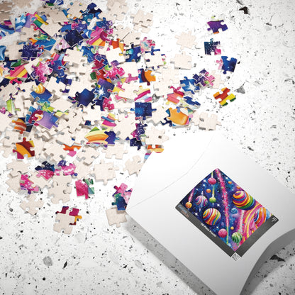 Puzzle, Candy Cosmos Trippy 110, 252, 520, 1014-piece - Swirling Candy Planets, Relaxing Jigsaw, Unique Space Gift, Mindful Activity, Fun Puzzle The Puzzle Chest