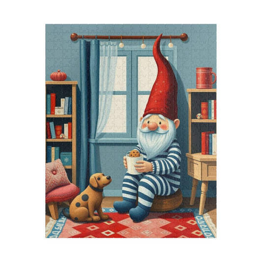 Nordic Gnome Pajamas with Cookies – Scandinavian Folk Style Jigsaw Puzzle Puzzle The Puzzle Chest