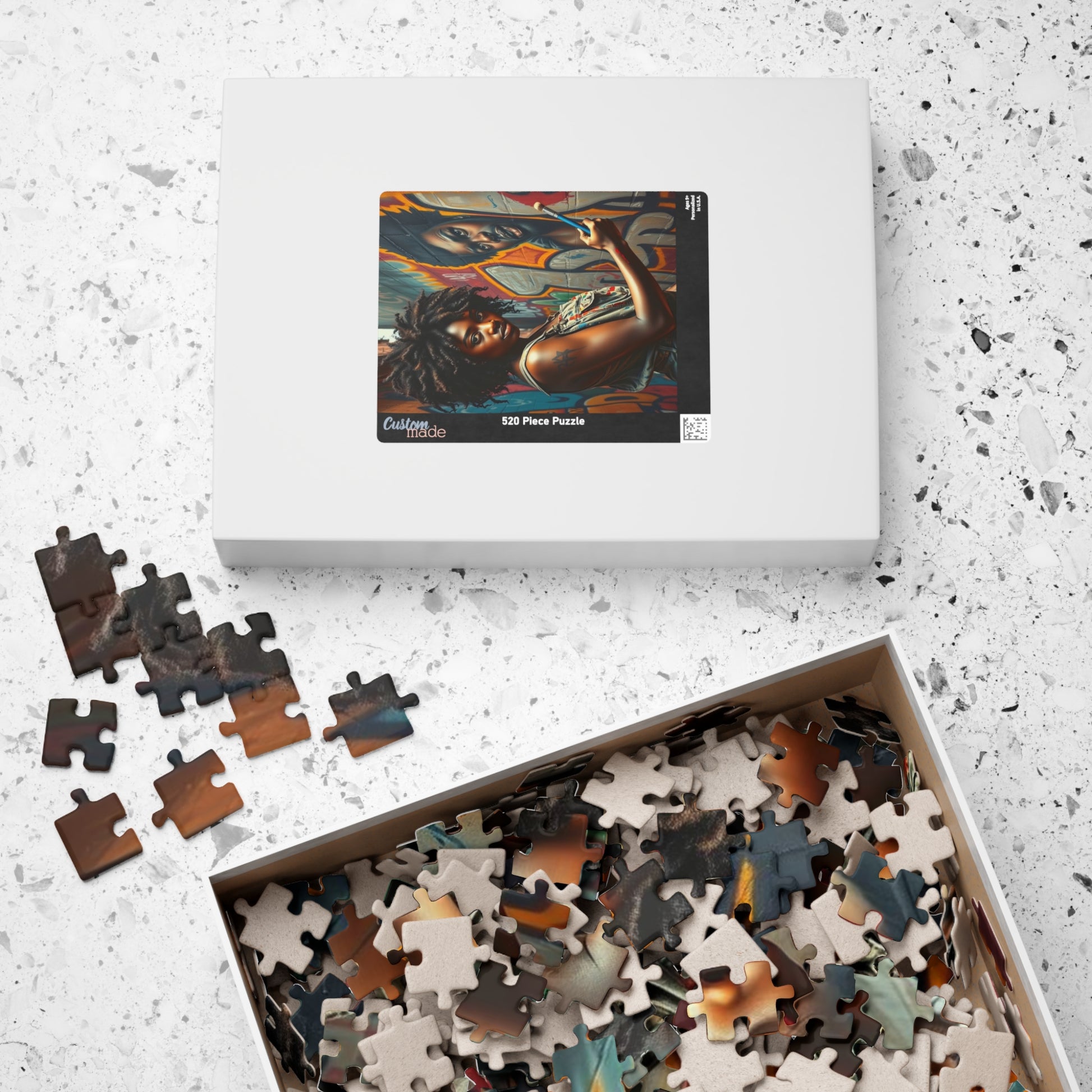 Graffiti Jigsaw Puzzle - Black Art Urban Street Scene, African American Woman Artwork, Afrocentric Gift for Artists and Art Lovers, Unique Puzzle The Puzzle Chest