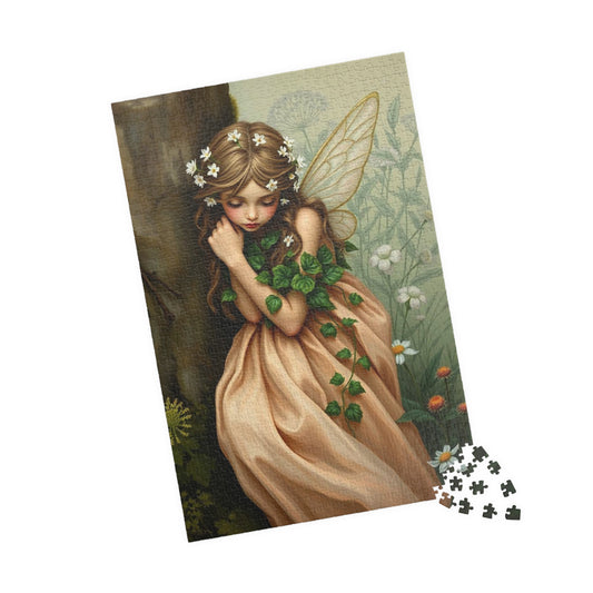 Thoughtful Woodland Fairy Puzzle - Peach Gown, Mossy Tree, Forest Scene, 110-1014 Piece Jigsaw, Gift for Nature Lover, Family Fun Activity