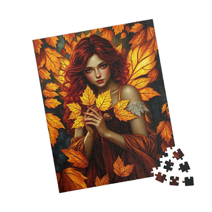 Autumn Leaves Forest Fairy Jigsaw Puzzle, 110, 252, 520, 1014-piece, Cozy Indoor Activity, Gift for Puzzle Lover, Fall Home Decor, Leafy Art Puzzle The Puzzle Chest
