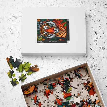 Tiger Art Puzzle - Colorful Wildlife Jigsaw for Nature and Animal Lovers, Gift for Friends and Family, Fun Indoor Activity Puzzle The Puzzle Chest