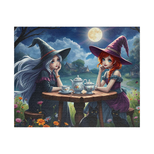 Magical Tea Time Puzzle, Enchanting Puzzle Art, Halloween Witch-Themed Jigsaw Game, Family Night, Fantasy Gift for Puzzle Lover 520 pcs (Horizontal) Puzzle The Puzzle Chest