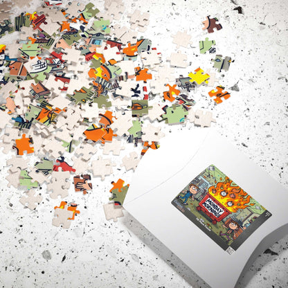 Monday Mornings Puzzle - Dumpster Fire Meme Jigsaw, Funny Office Holiday Birthday Gift for Coworkers, Work Humor Puzzle Puzzle The Puzzle Chest