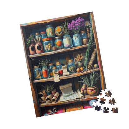 Botanical Garden Shelf Puzzle - Nature Lover's Jigsaw, Folk Art Home Decor, Gift for Adults, Eco-Friendly Cozy Indoor Activity, Brain Teaser Puzzle The Puzzle Chest