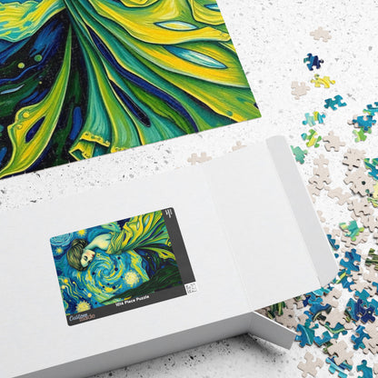 Starry Night Abstract Puzzle - Serene Woman Puzzle The Puzzle Chest