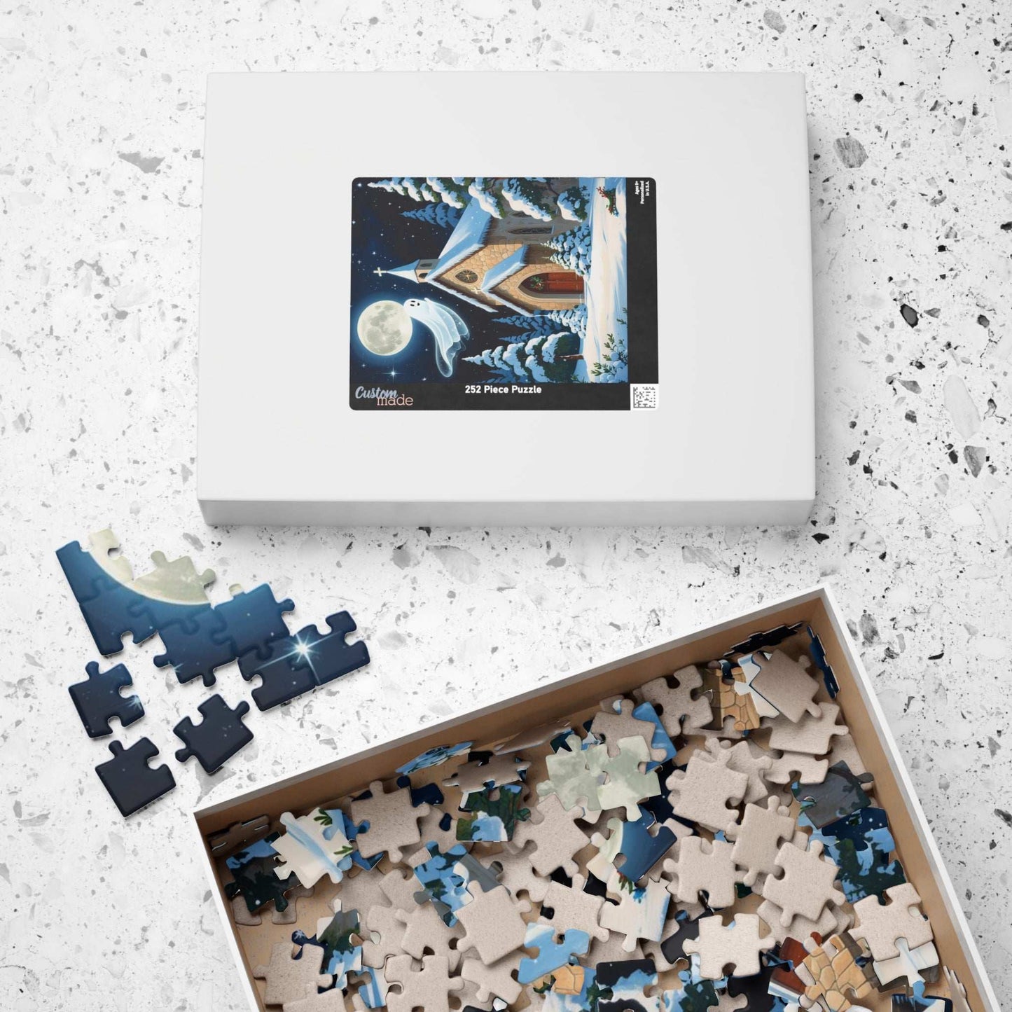 Silent Night Specter Jigsaw Puzzle - Winter Ghost Scene, 110-1014 Piece Halloween Puzzle