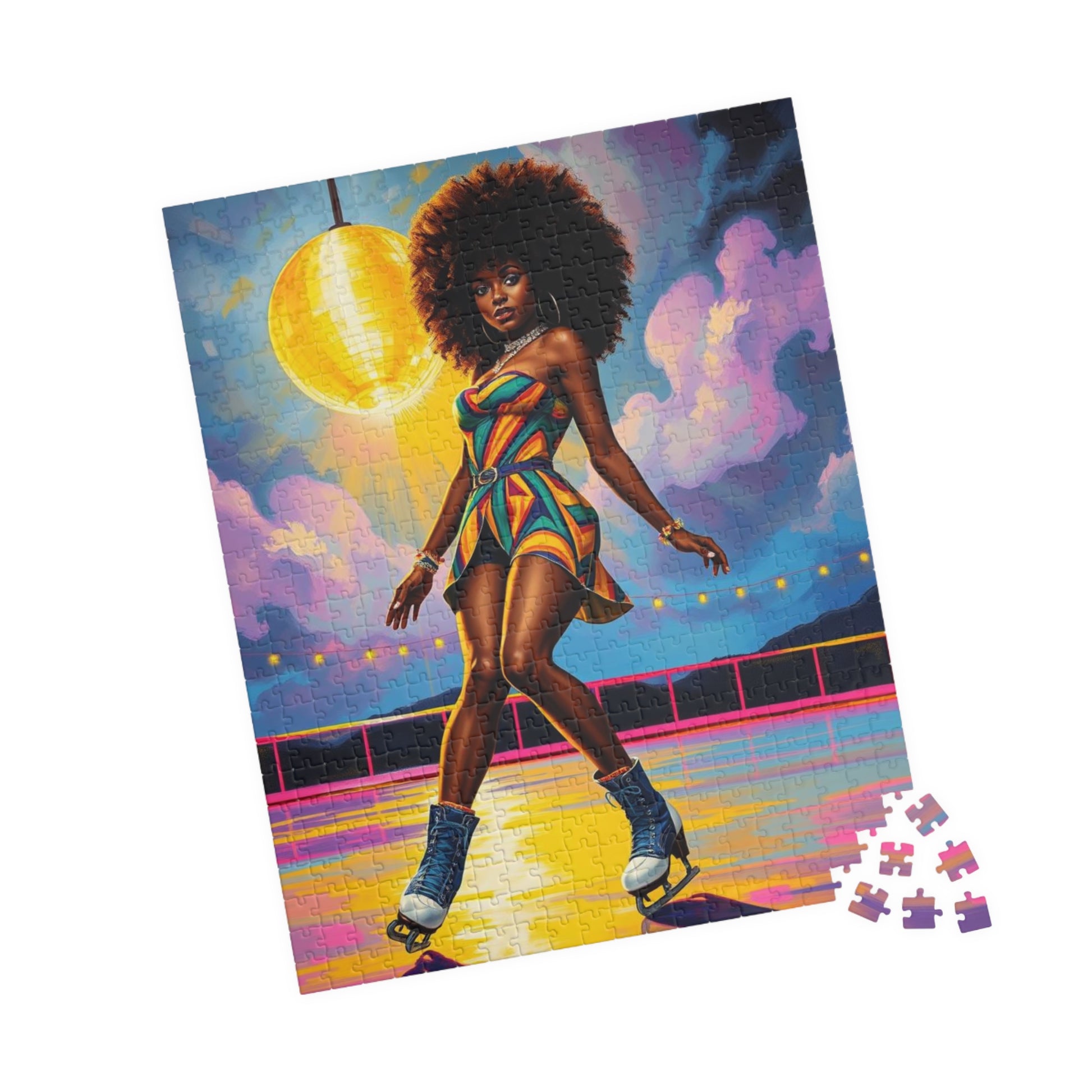 Retro Roller Skating Puzzle - Black Woman Jigsaw | Afrocentric Gift for Skating Enthusiast, Family Game Night, Nostalgic Home Entertainment Puzzle The Puzzle Chest