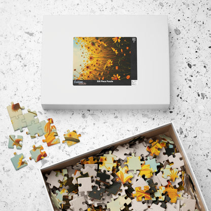 Golden Wildflower Field Puzzle, Bright Floral Flower Landscape Jigsaw Game, Mindful Challenge, Nature Themed Puzzle Lover Gift, Family Fun Puzzle The Puzzle Chest
