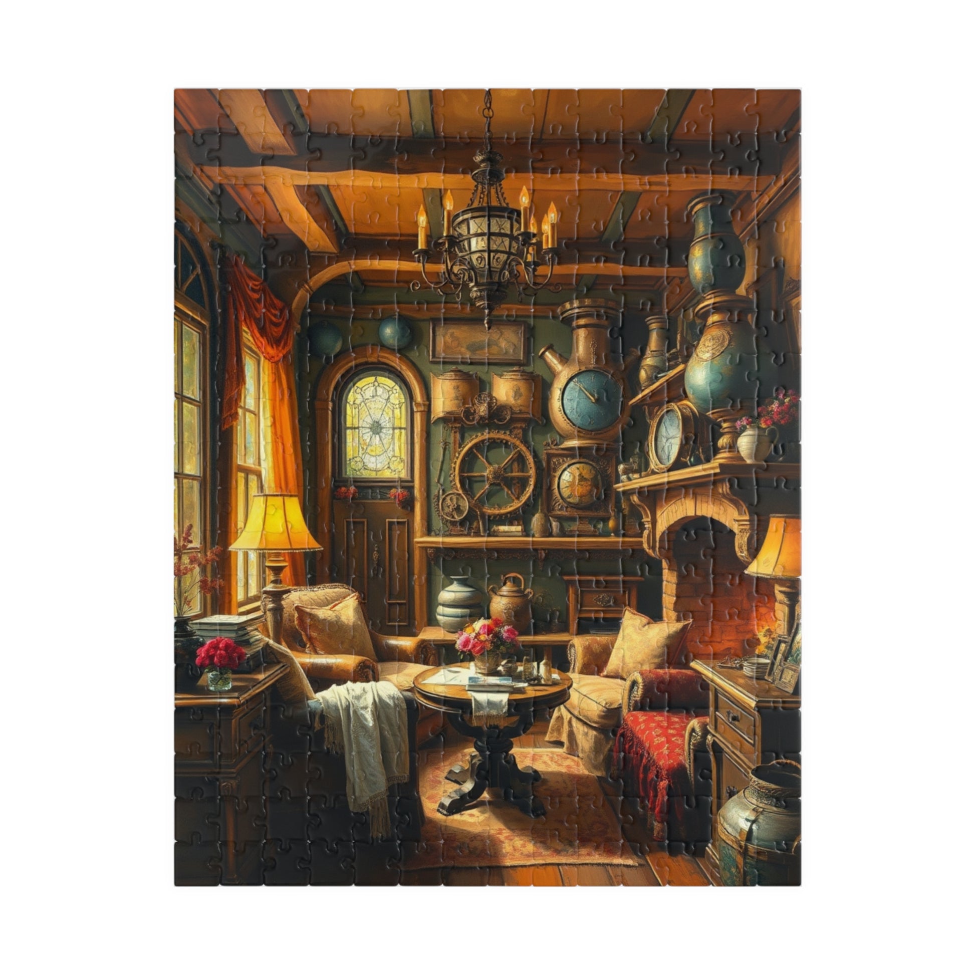 Steampunk Cozy Home Puzzle - 110, 252, 520, 1014-piece, Relaxing Game, Home Decor, Family Activity, Gift for Puzzle Lovers 252 pcs (Vertical) Puzzle The Puzzle Chest