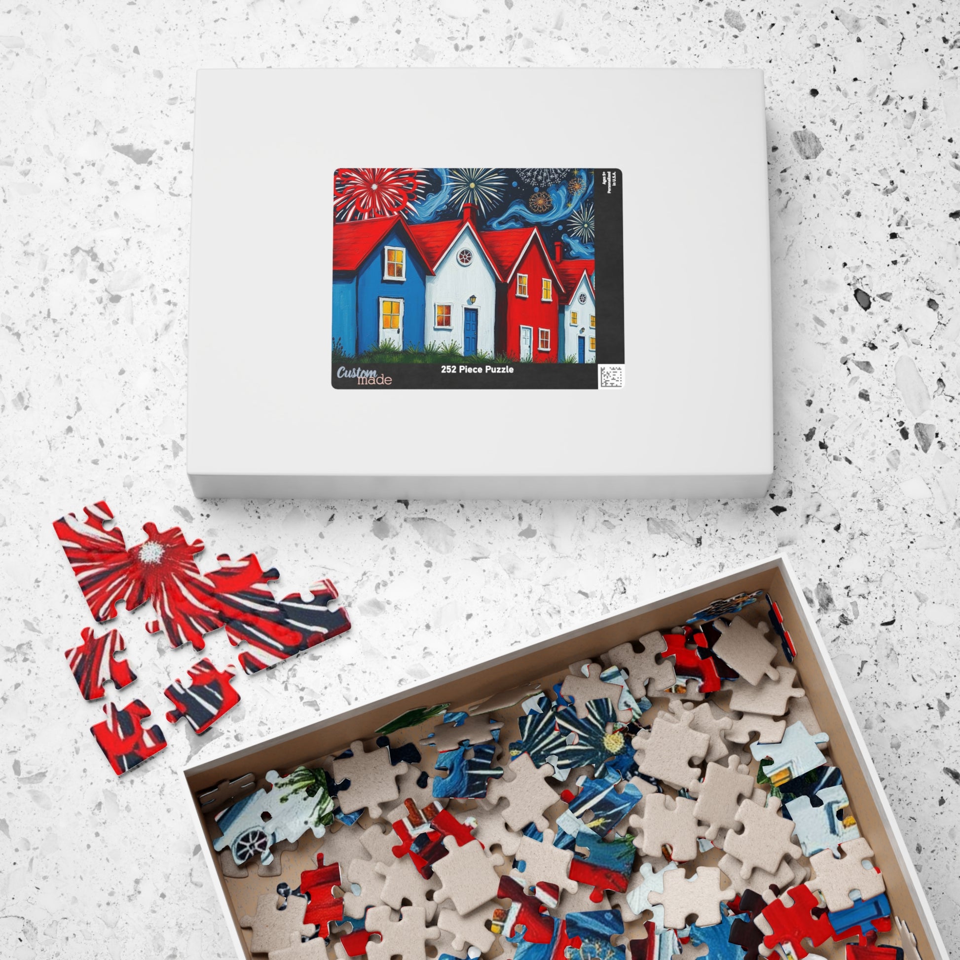Fireworks Over America Jigsaw Puzzle, Festive Game with Colorful Fireworks for Family Game Night, Holiday Gift, Home Décor, Fun Activity Puzzle The Puzzle Chest