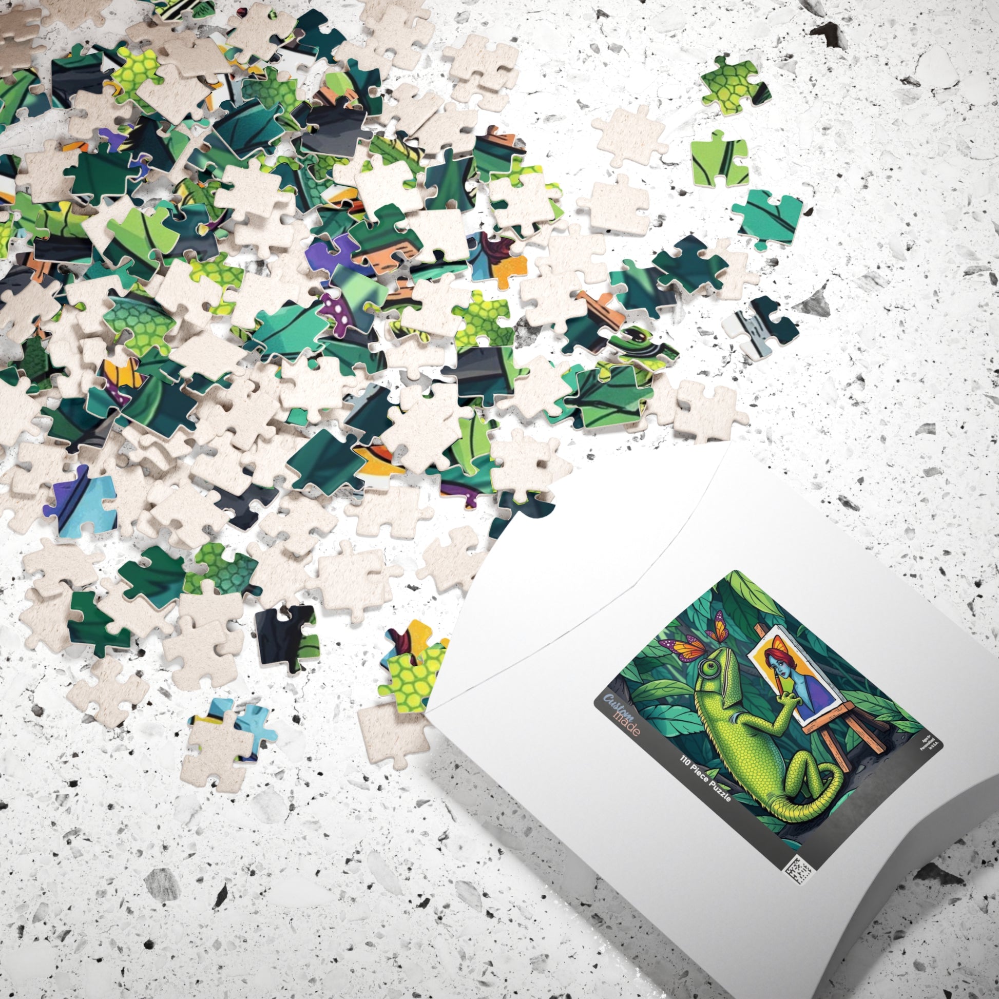 Chameleon Art Jigsaw Puzzle - 110, 252, 520, 1014-Piece, Colorful Nature Scene, Unique Gift for Puzzle Lovers, Fun Family Activity, Brain Teaser Puzzle The Puzzle Chest