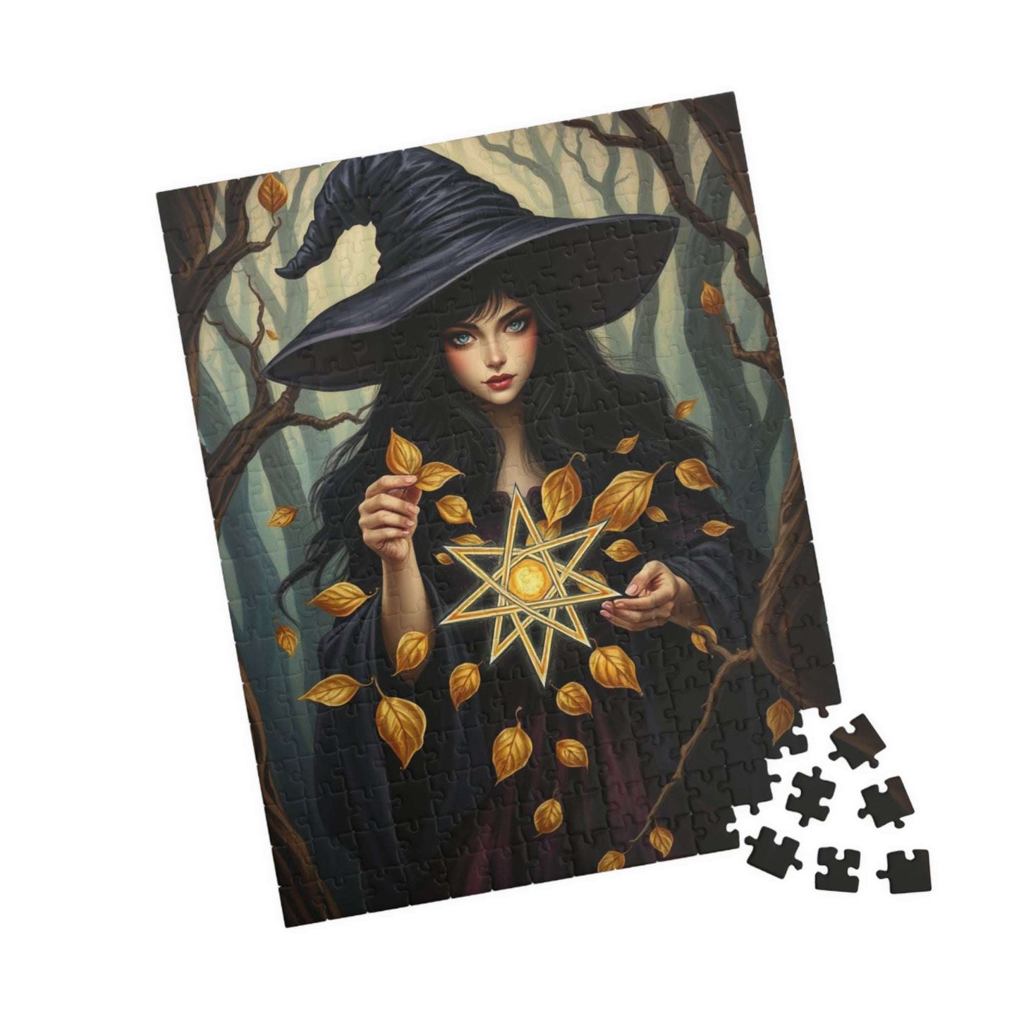 Ashes and Embers Magical Witch Puzzle, Enchanting Jigsaw for Adult Cozy Night In, Halloween Decor, Gift for Witch Lover, Mystery Enthusiasts