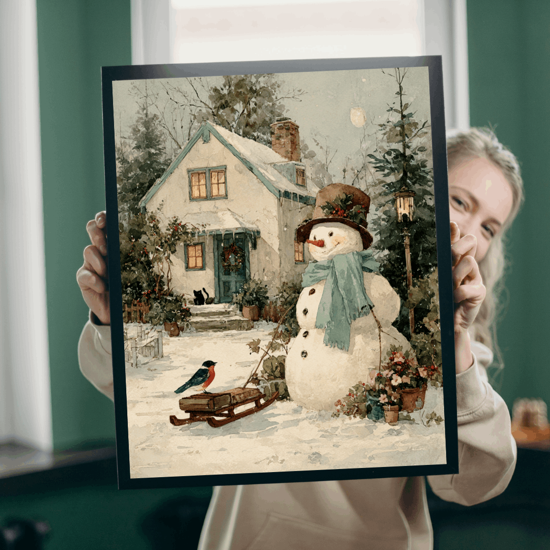 Whispers of Winter Jigsaw Puzzle - Snowman and Bird Wonderland, Best for Holiday Family Activity, Christmas Decor, Seasonal Gift Idea, Brain Teaser Puzzle The Puzzle Chest