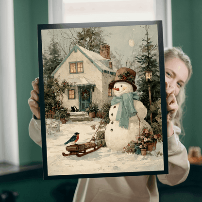 Whispers of Winter Jigsaw Puzzle - Snowman and Bird Wonderland, Best for Holiday Family Activity, Christmas Decor, Seasonal Gift Idea, Brain Teaser Puzzle The Puzzle Chest