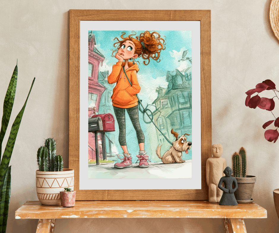Cute Dog Walking Cartoon Puzzle for Adults - Puppy and Pet Owner Jigsaw, Watercolor Style Puzzle The Puzzle Chest
