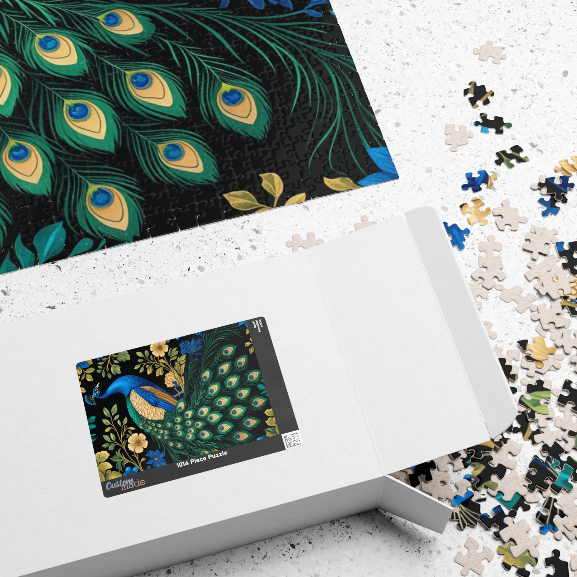 Vintage Peacock Jigsaw Puzzle, Floral Flower Bird Art Design, Tabletop Game Family Activity, Best Gift Animal Lover Puzzle Enthusiast, Hobby Puzzle The Puzzle Chest