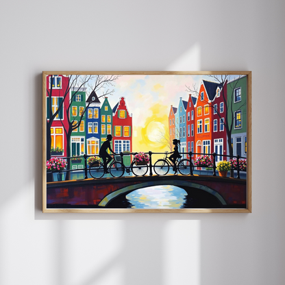 Amsterdam Bicycle Ride Jigsaw Puzzle - 110-1014 Pieces, Perfect for Family Fun, Game Nights, Art Lovers, Holiday or Birthday Gift Idea The Puzzle Chest