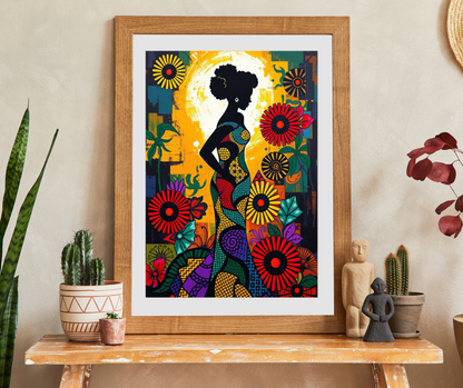 Colorful Lady Silhouette Puzzle - Black Art Inspired Jigsaw Game, Unique Afrocentric Gift for Friends, Family Game Nights, Mental Exercise Puzzle The Puzzle Chest