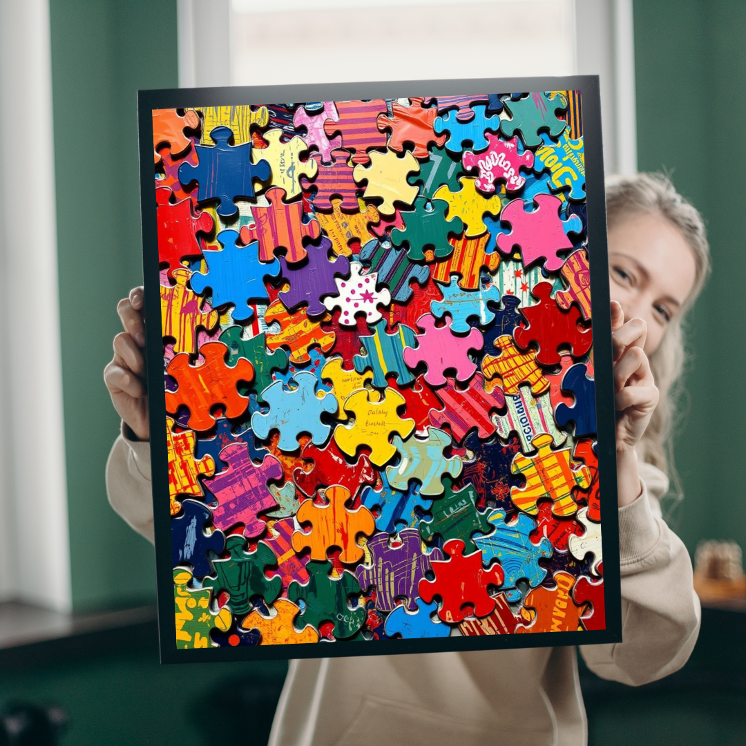 Chaotic Puzzle Piece Jigsaw Puzzle, Challenging Collage Art Game Ideal for Family Bonding Time, Adult Solo Fun, Friend Gift for Puzzle Lover Puzzle The Puzzle Chest