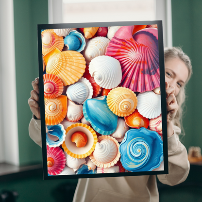 Chaotic Seashell Jigsaw Puzzle - Beach Themed Collage, Ideal for Family Game Nights, Creative Hobby, Holiday Birthday Gift for Ocean Lovers Puzzle The Puzzle Chest