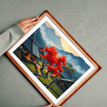 Japanese Mountain Village Jigsaw Puzzle - Autumn Scene, Ideal for Family Game Nights, Solo Fun, Holiday Birthday Gift for Friends Puzzle The Puzzle Chest