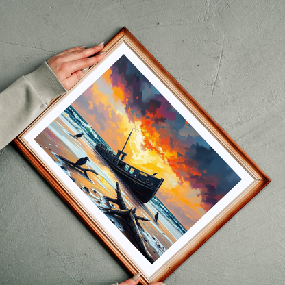 Solitude at the Shore Jigsaw Puzzle, Sunset Landscape Shipwreck, Gothic Puzzle, Dark Art Puzzle, Solo Fun, Game Night, Gift for Puzzle Lover Puzzle The Puzzle Chest