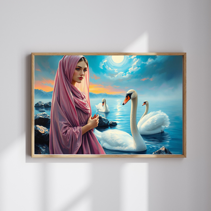 Echo of Avalon Jigsaw Puzzle, Mystic Lake with Swans Veiled Women, Dark Fantasy Puzzle, Gothic Puzzle Gift for Art Lover, Solo Fun, Game Night Puzzle The Puzzle Chest