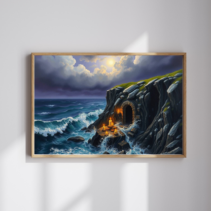 Sepulcher by the Sea Gothic Jigsaw Puzzle, Mystical Coastal Gothic Art Print, Solo Fun Meditation Activity, Gift for Dark Fantasy Lover Puzzle The Puzzle Chest