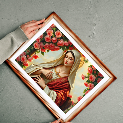 Serene Madonna Jigsaw Puzzle - Rose Design, Religious Art Puzzle, Faith-Based Puzzle, Ideal for Solo Fun, Game Night, Puzzle Lover Gift Puzzle The Puzzle Chest