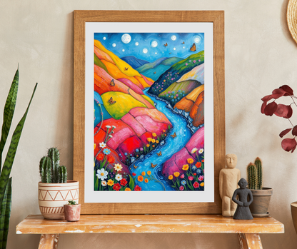 Meadow Stream Melody - River Through Candy Hill Jigsaw Puzzle Collection, Beautiful Nature Puzzle, Colorful Landscape Art, Puzzle Lover Gift, Family Fun, 110/252/520/1014 Puzzle The Puzzle Chest