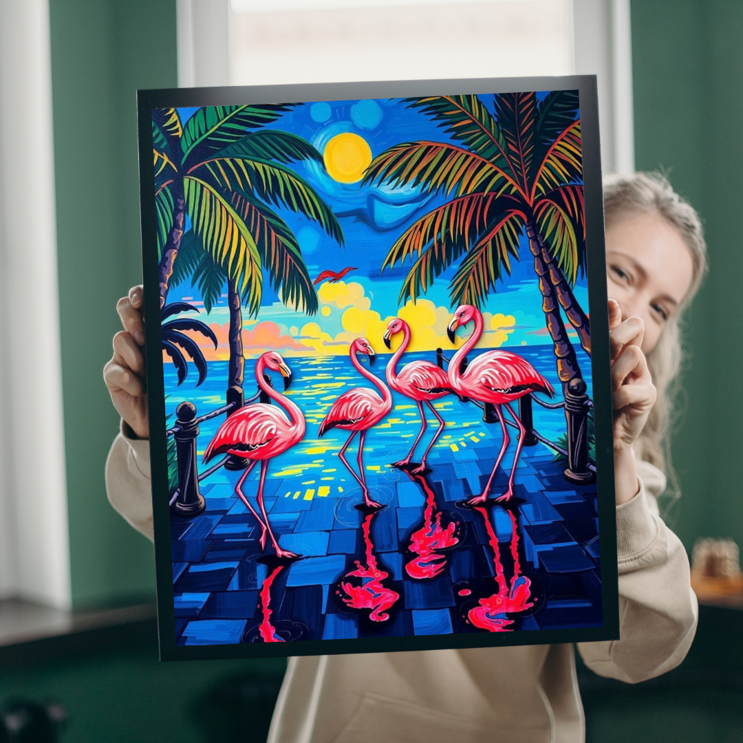 Flamingo Fiesta Jigsaw Puzzle, Tropical Summer Puzzle with Dancing Flamingos, 110-1014 Pieces Beach Scene, Family Game Gift for Puzzle Lover Puzzle The Puzzle Chest