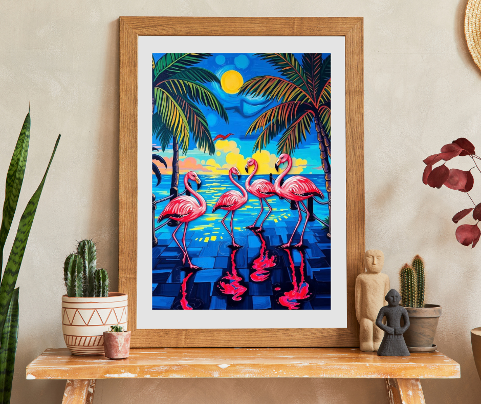 Flamingo Fiesta Jigsaw Puzzle, Tropical Summer Puzzle with Dancing Flamingos, 110-1014 Pieces Beach Scene, Family Game Gift for Puzzle Lover Puzzle The Puzzle Chest