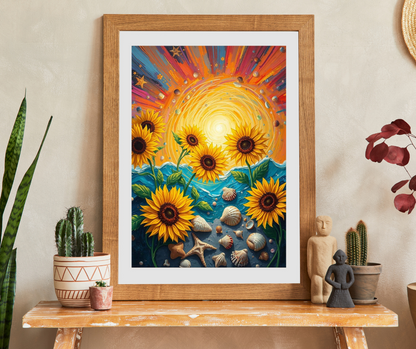 Sunflower and Seashell Jigsaw Puzzle, Colorful Sunset Beach Puzzle for Adults, Fun Indoor Activity, Puzzle Gift for Friends, Family Night Puzzle The Puzzle Chest