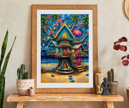 Seaside Hideaway Treehouse Puzzle, 110, 252, 520, 1014-piece Fun Summer Coastal Jigsaw Beach Scene for Family Activity, Puzzle Lover Gift Home Decor Puzzle The Puzzle Chest