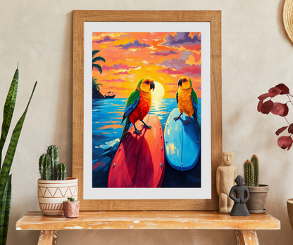Surfside Flock Jigsaw Puzzle - Tropical Birds on the Waves, Parrots Puzzle, Gift for Animal Puzzle Lover, Family Game Night, Beach Decor Puzzle The Puzzle Chest