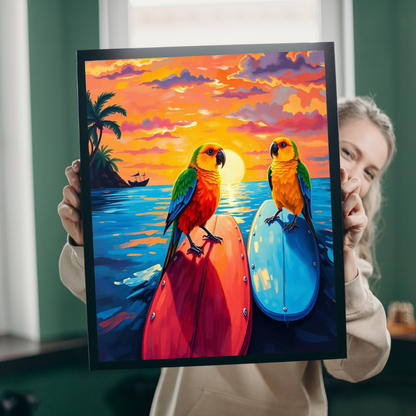 Surfside Flock Jigsaw Puzzle - Tropical Birds on the Waves, Parrots Puzzle, Gift for Animal Puzzle Lover, Family Game Night, Beach Decor Puzzle The Puzzle Chest