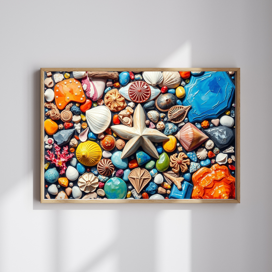 Coastal Keepsakes Jigsaw Puzzle - Seaside Treasure Summer Collage, Ocean-Themed Gift for Beach Lover, Friends, Family Game Brain Teaser Puzzle The Puzzle Chest