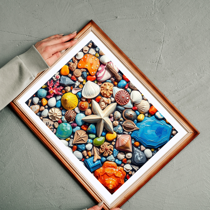 Coastal Keepsakes Jigsaw Puzzle - Seaside Treasure Summer Collage, Ocean-Themed Gift for Beach Lover, Friends, Family Game Brain Teaser Puzzle The Puzzle Chest