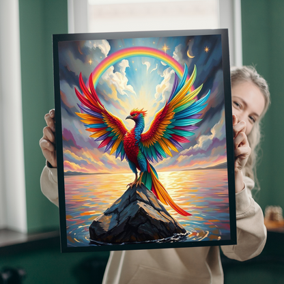 Rise in Rainbow Flame Jigsaw Puzzle, Colorful Phoenix Puzzle, Firebird Puzzle, LGBTQ Gift for Adult Pride Month Birthday Holiday Fun Puzzle The Puzzle Chest