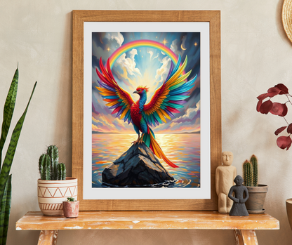 Rise in Rainbow Flame Jigsaw Puzzle, Colorful Phoenix Puzzle, Firebird Puzzle, LGBTQ Gift for Adult Pride Month Birthday Holiday Fun Puzzle The Puzzle Chest