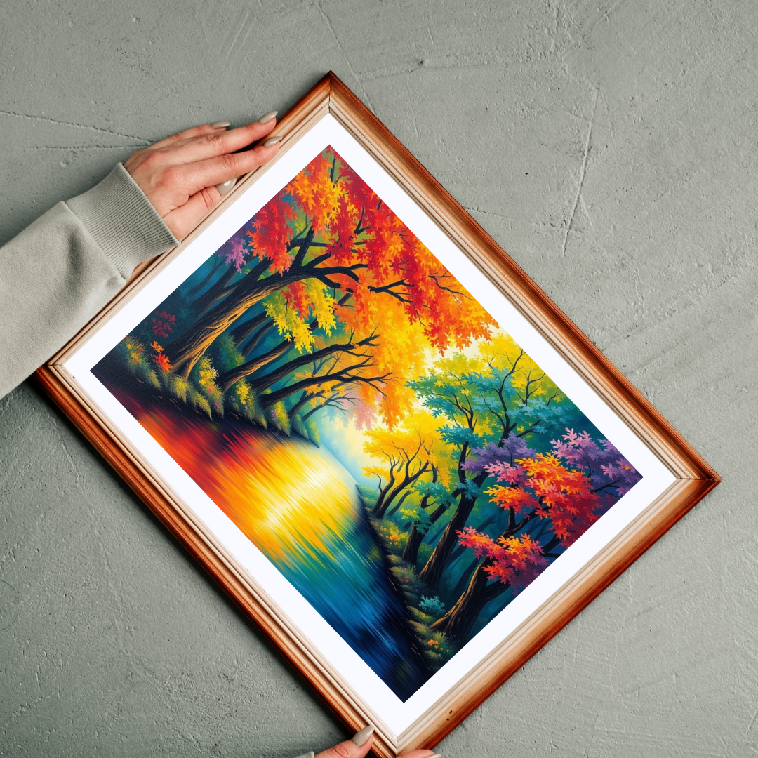 Reflections of Pride Jigsaw Puzzle, Vibrant Autumn Trees Rainbow Forest Puzzle, LGBTQ+ Nature Puzzle for Solo or Family Activity, Pride Gift Puzzle The Puzzle Chest