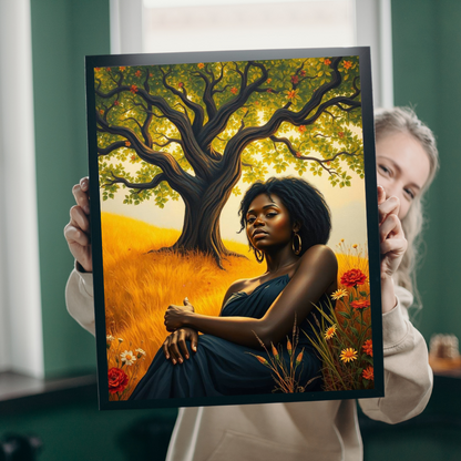 Sacred Summer - A Black Art Jigsaw Puzzle, Black Woman Under the Tree of Life, Serene Nature Scene, Afrocentric Gift for Puzzle Lovers Puzzle The Puzzle Chest